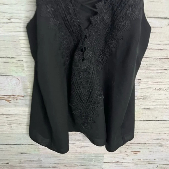 WAYF black tank top blouse lace lace  up size xs - Picture 2 of 7